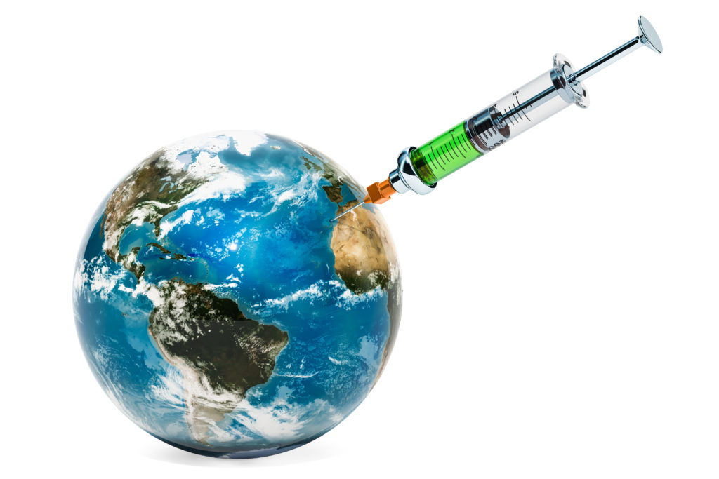 Earth Globe with syringe