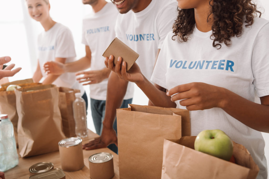 volunteers donating time
